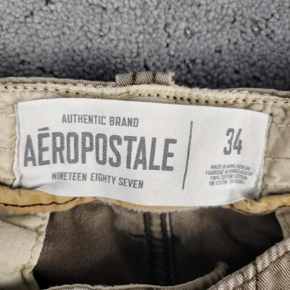 Aeropostale Cargo Shorts Mens 34 Brown Utility Streetwear Grunge 11